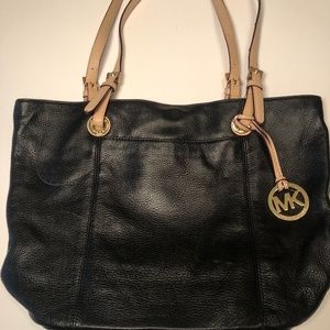 Michael Kors Black Shoulder bag w/Tan Straps